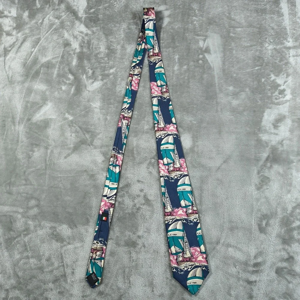 Vintage Robert Talbott Nautical‎ Tie Mens 62x3.5 X Long Sailing Yacht Ship Silk